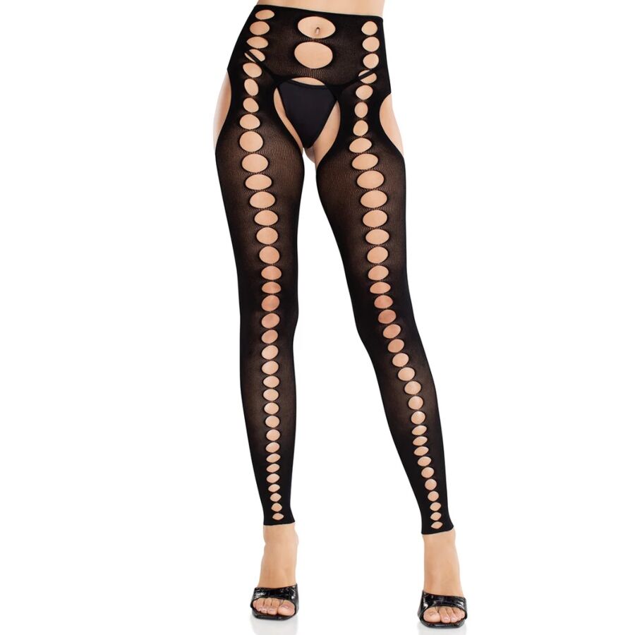 LEG AVENUE - STRAPLESS, NAADLOZE ONDOORZICHTIGE PANTY'S ZWART