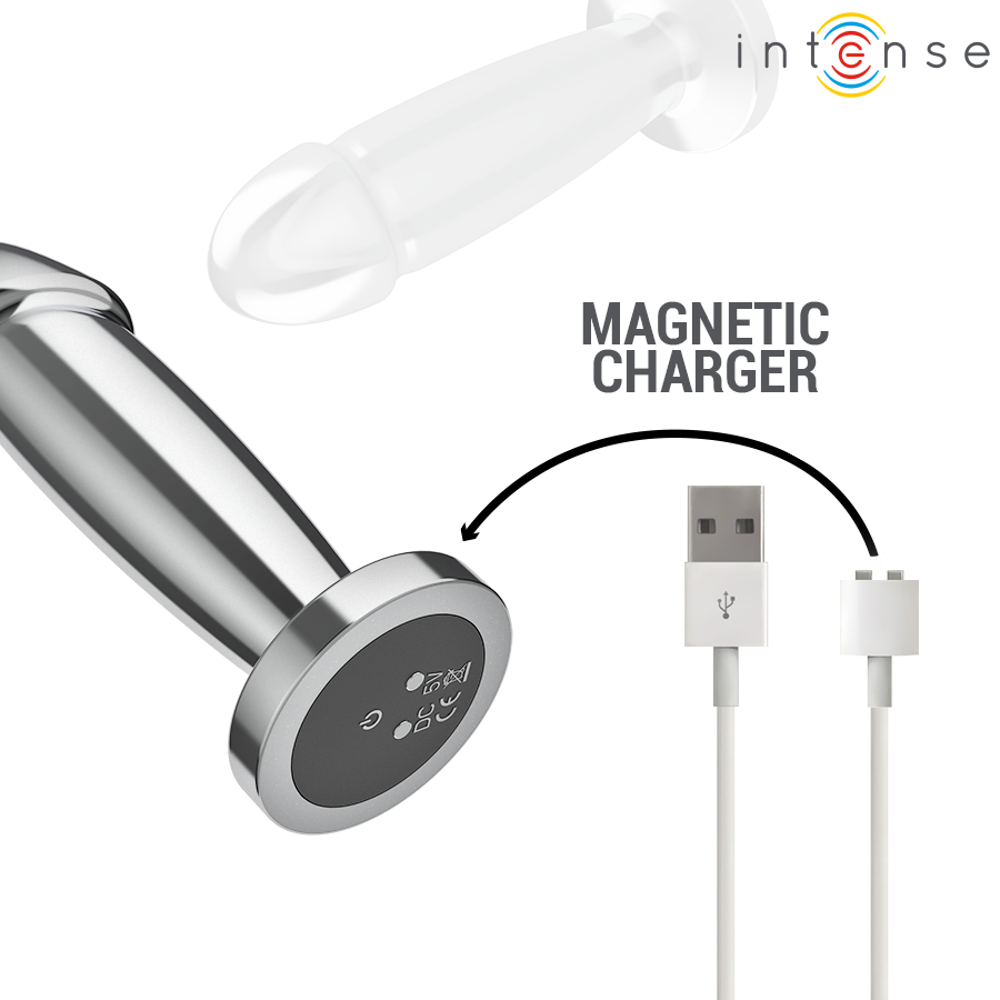 INTENSE - ANALE PLUG 10 VIBRATIES METALEN DILDO VORM MET AFSTANDSBEDIENING S