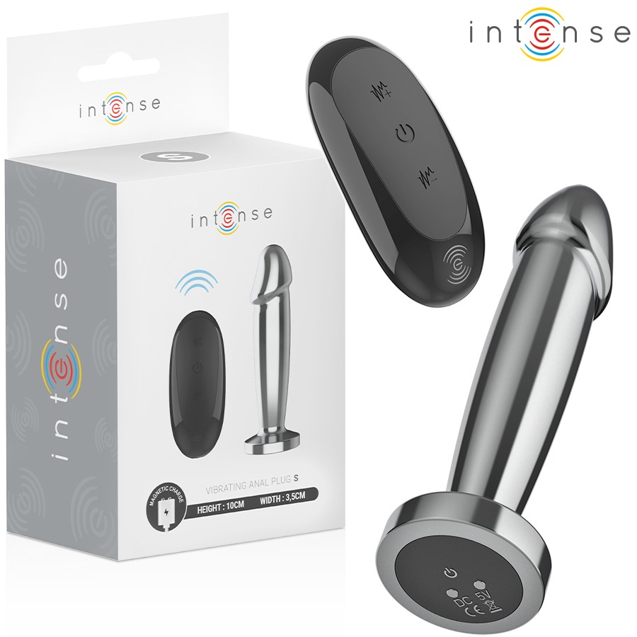 INTENSE - ANALE PLUG 10 VIBRATIES METALEN DILDO VORM MET AFSTANDSBEDIENING S
