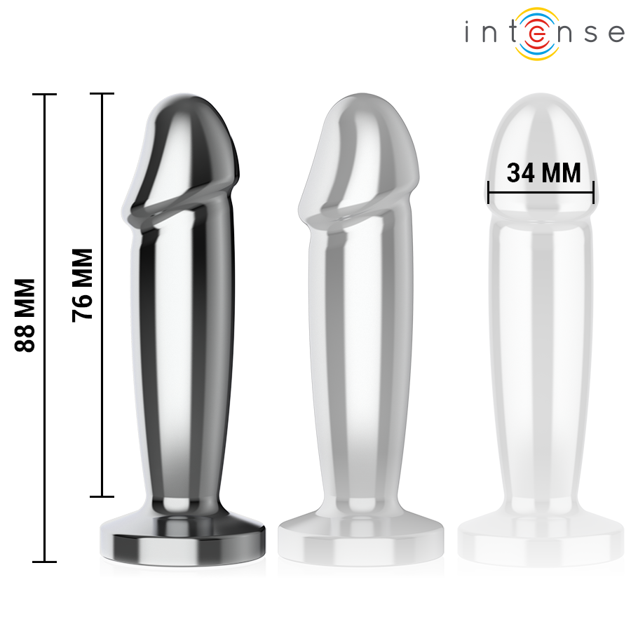 INTENSE - ANALE PLUG 10 VIBRATIES METALEN DILDO VORM MET AFSTANDSBEDIENING S