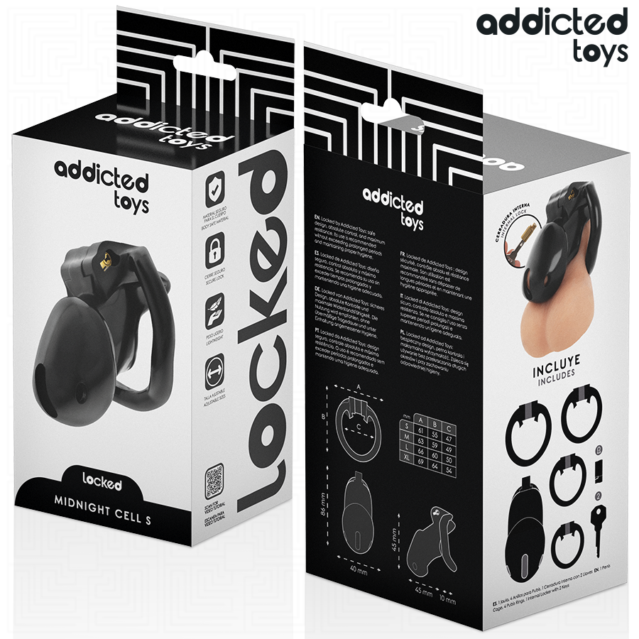 ADDICTED TOYS LOCKED - MINDNIGHT CELL PENIS CAGE MAAT S 4.8 CM
