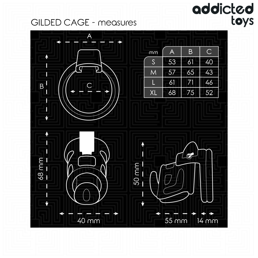 ADDICTED TOYS LOCKED - GILDEN CAGE SILICONEN PENIS CAGE 8,5 CM