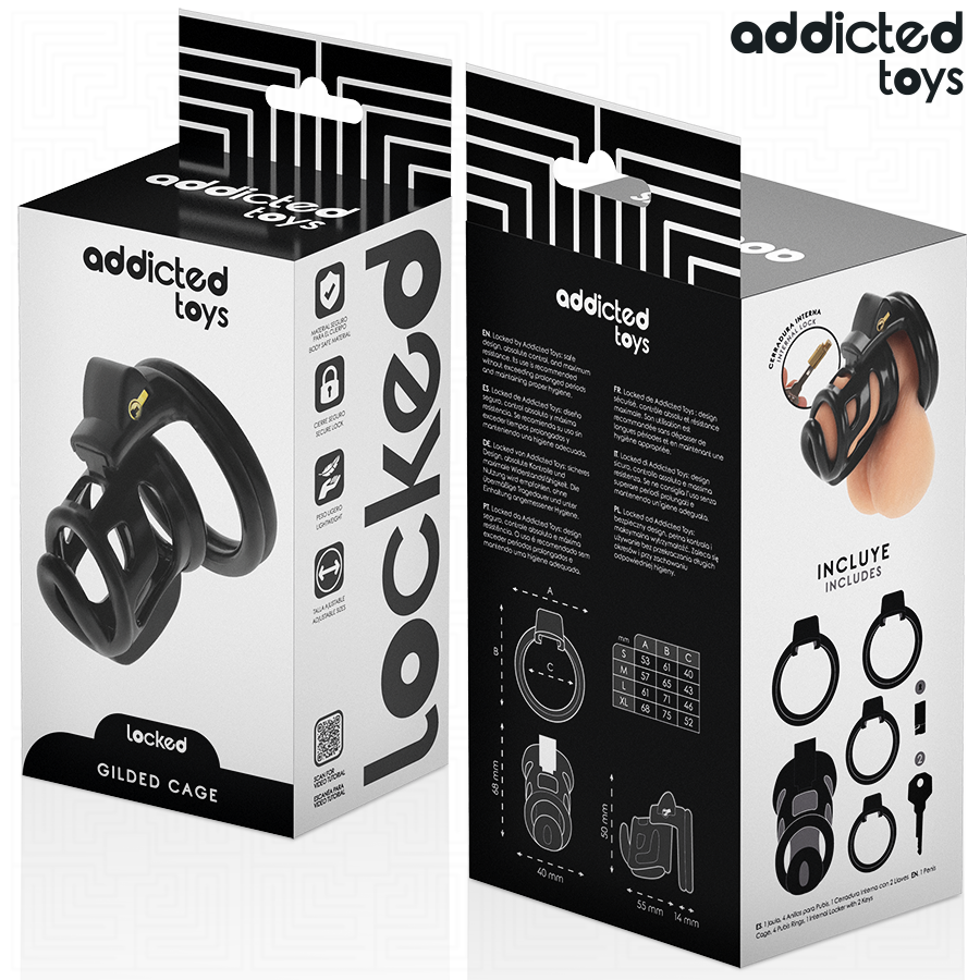 ADDICTED TOYS LOCKED - GILDEN CAGE SILICONEN PENIS CAGE 8,5 CM