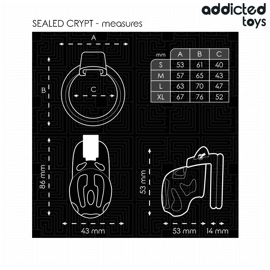 ADDICTED TOYS LOCKED - VERZEGELDE CRYPT PENIS KOOI 8 CM
