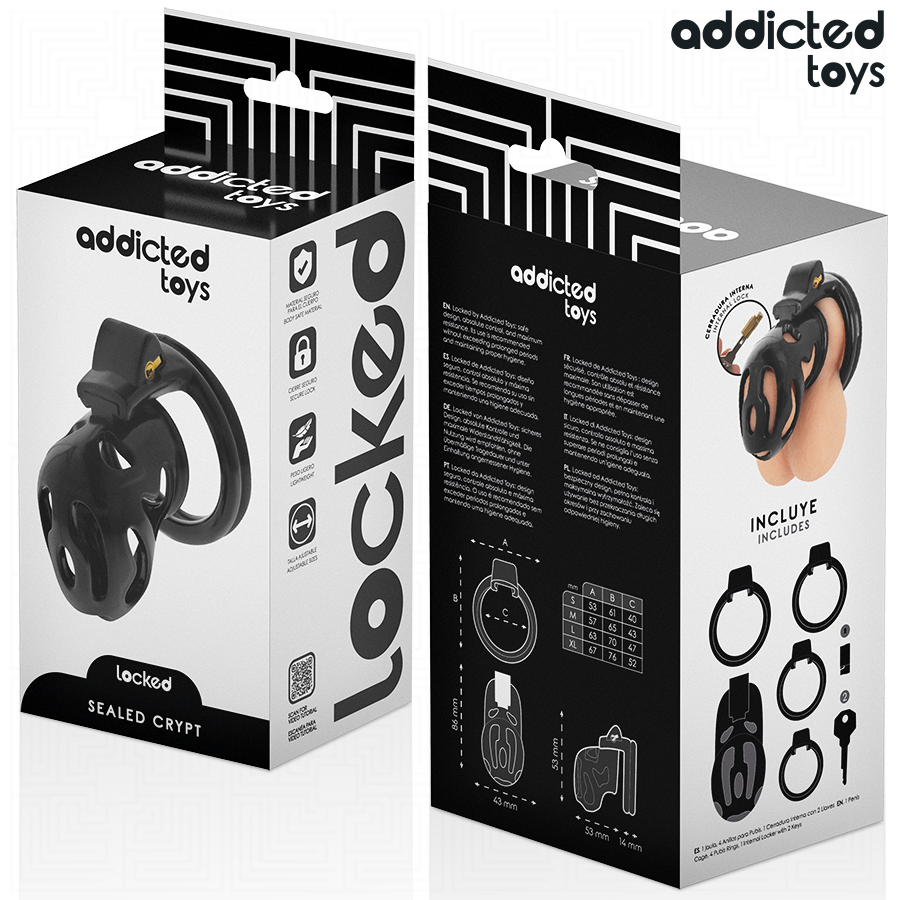 ADDICTED TOYS LOCKED - VERZEGELDE CRYPT PENIS KOOI 8 CM