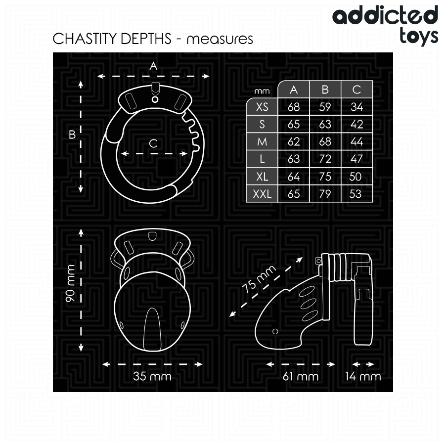 ADDICTED TOYS LOCKED - KUISHEIDSDIEPTE PENISKOOI 7,5 CM