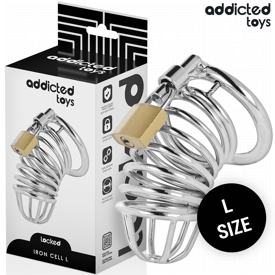 ADDICTED TOYS LOCKED - IJZEREN CEL METALEN PENIS KOOI 5 CM MAAT L
