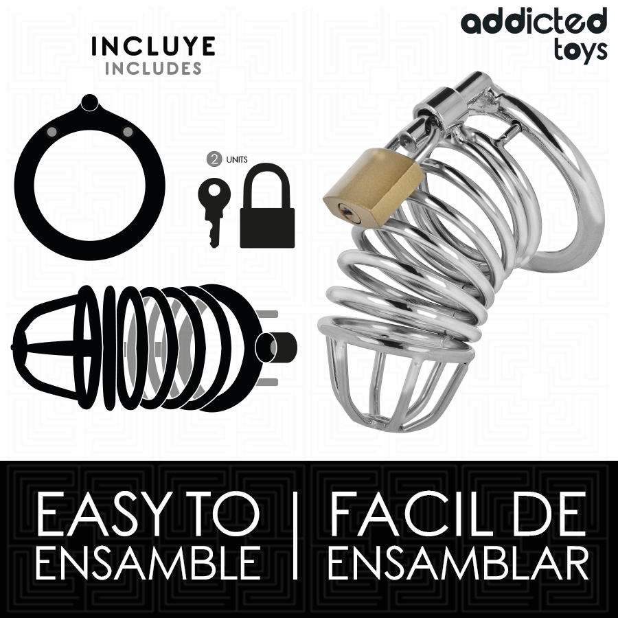 ADDICTED TOYS LOCKED - IJZEREN CEL METALEN PENIS KOOI 5 CM MAAT L