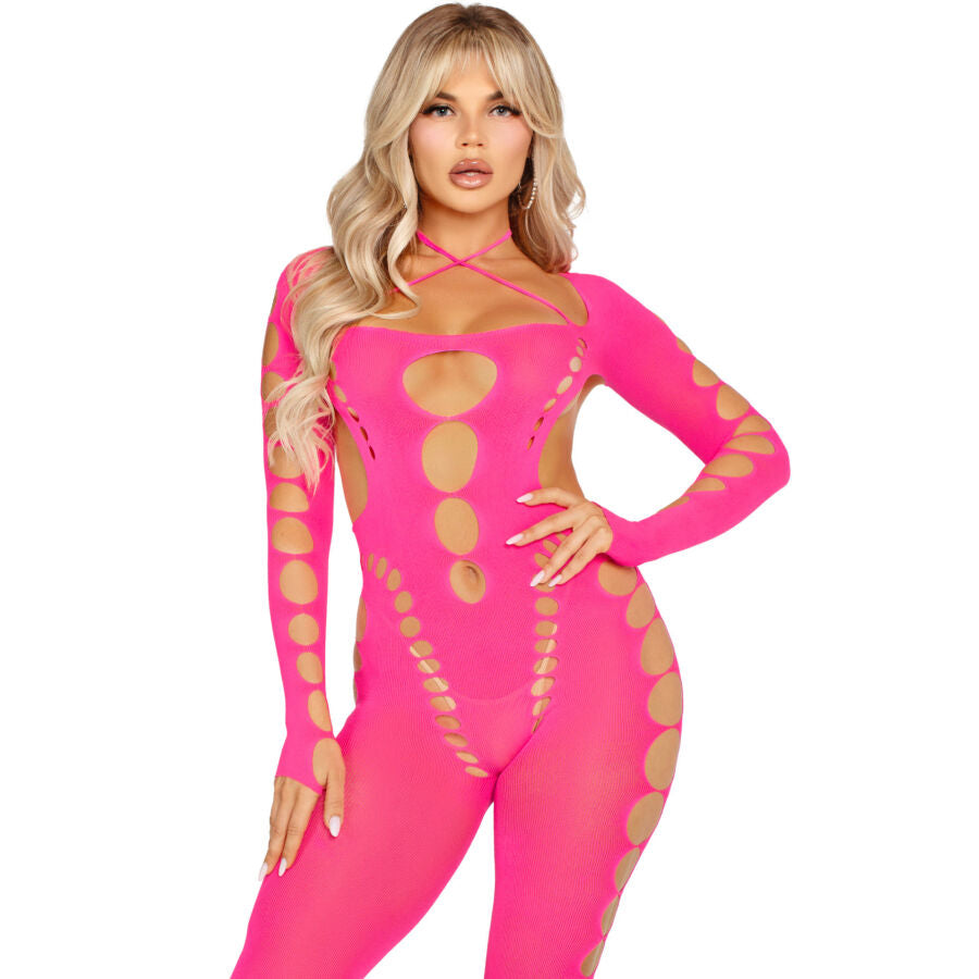 LEG AVENUE - ROZE OPEN RUG BODYSTOCKING ONE SIZE