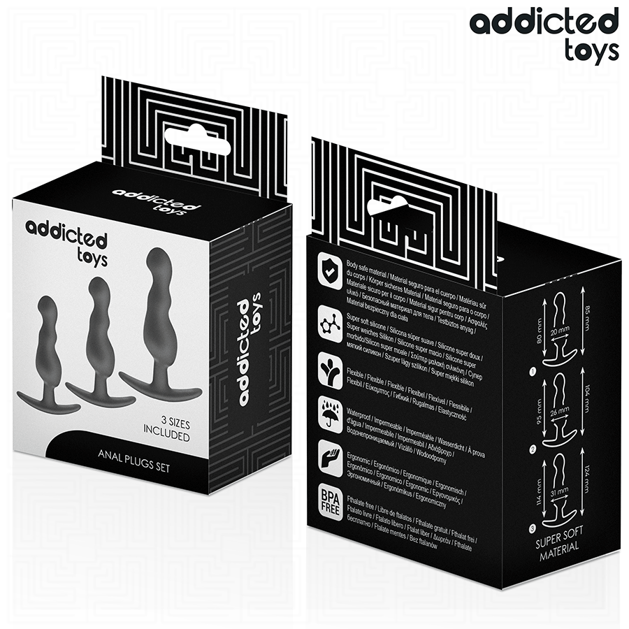 ADDICTED TOYS - SET VAN 3 SILICONEN ANAAL PLUG MODEL 1