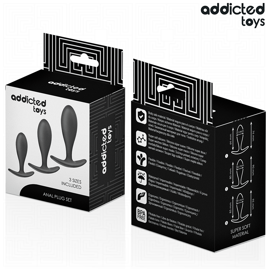 ADDICTED TOYS - SET VAN 3 SILICONEN ANAAL PLUG MODEL 2