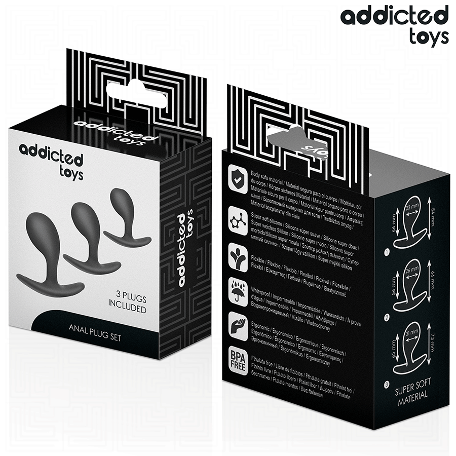 ADDICTED TOYS - SET VAN 3 SILICONEN ANAAL PLUG MODEL 3