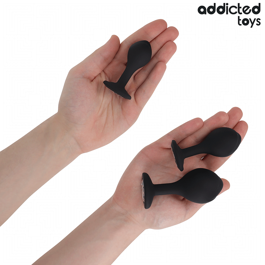 ADDICTED TOYS - SET VAN 3 ANALE SILICONEN PLUGS MET JUWEEL