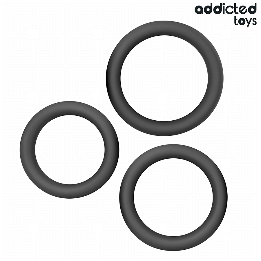 ADDICTED TOYS - SET PLATTE SILICONEN RINGEN