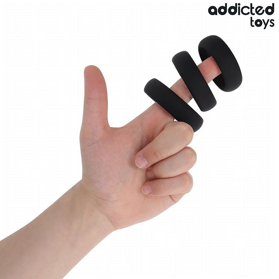 ADDICTED TOYS - SET PLATTE SILICONEN RINGEN