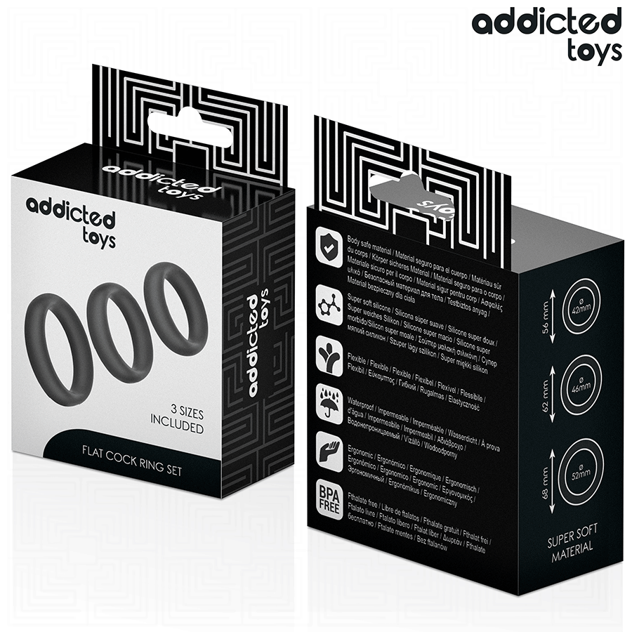 ADDICTED TOYS - SET PLATTE SILICONEN RINGEN