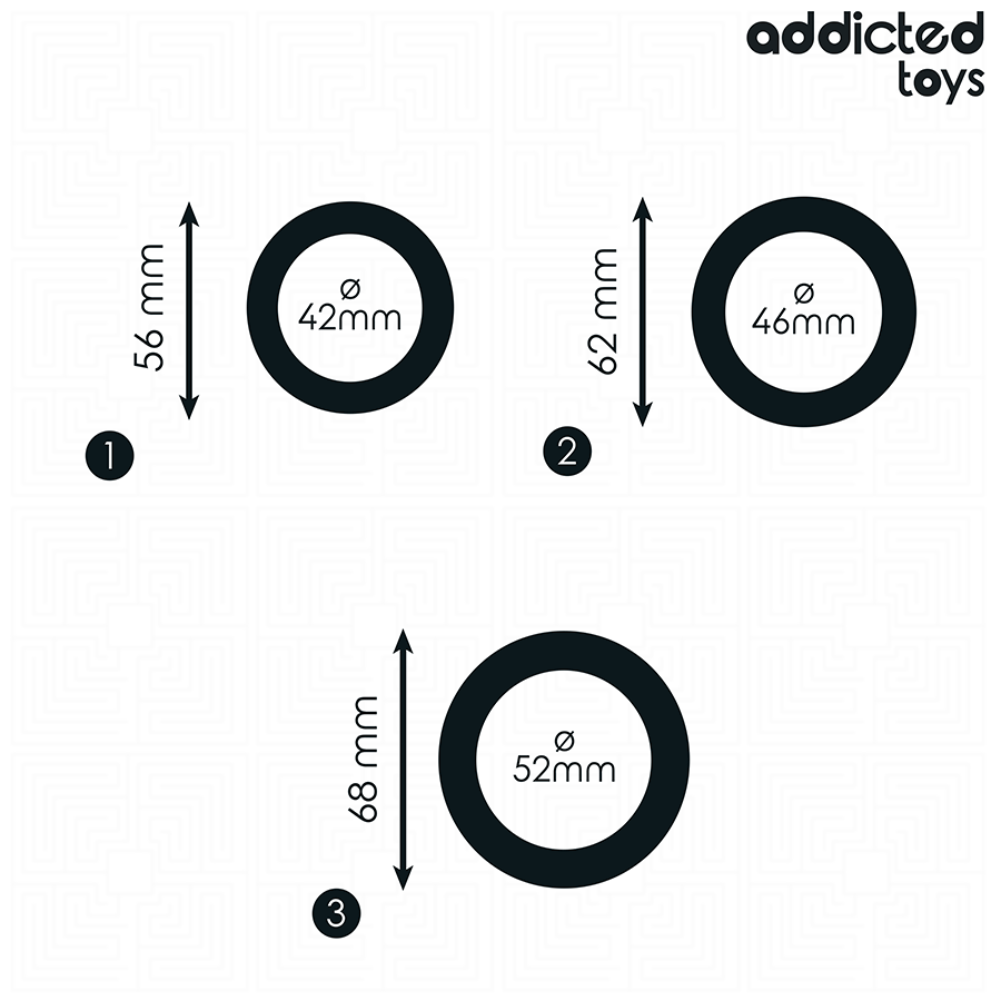 ADDICTED TOYS - SET PLATTE SILICONEN RINGEN