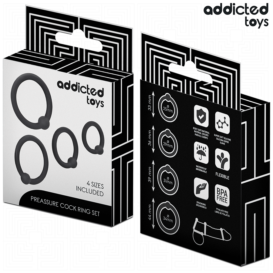 ADDICTED TOYS - SET VAN SILICONEN DRUK RINGEN
