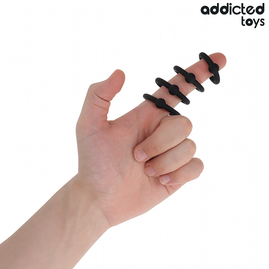 ADDICTED TOYS - SET VAN SILICONEN DRUK RINGEN
