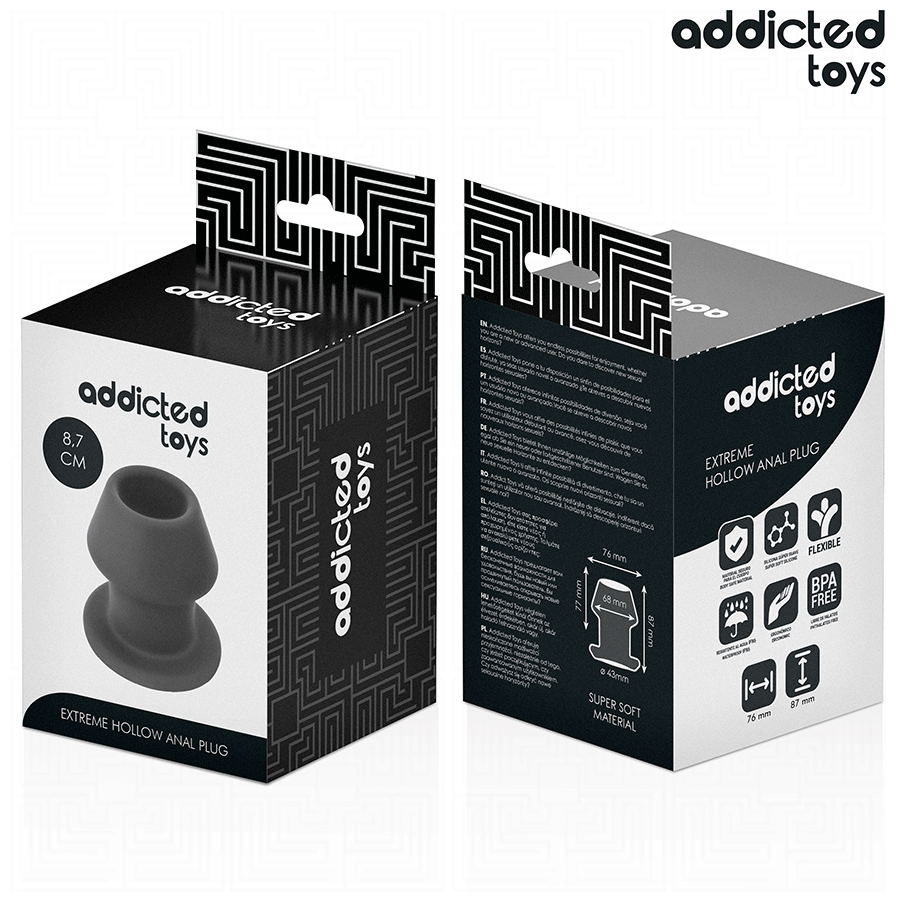 ADDICTED TOYS - EXTREME SILICONEN HOLLE ANAALPLUG MAAT M 8,7 CM