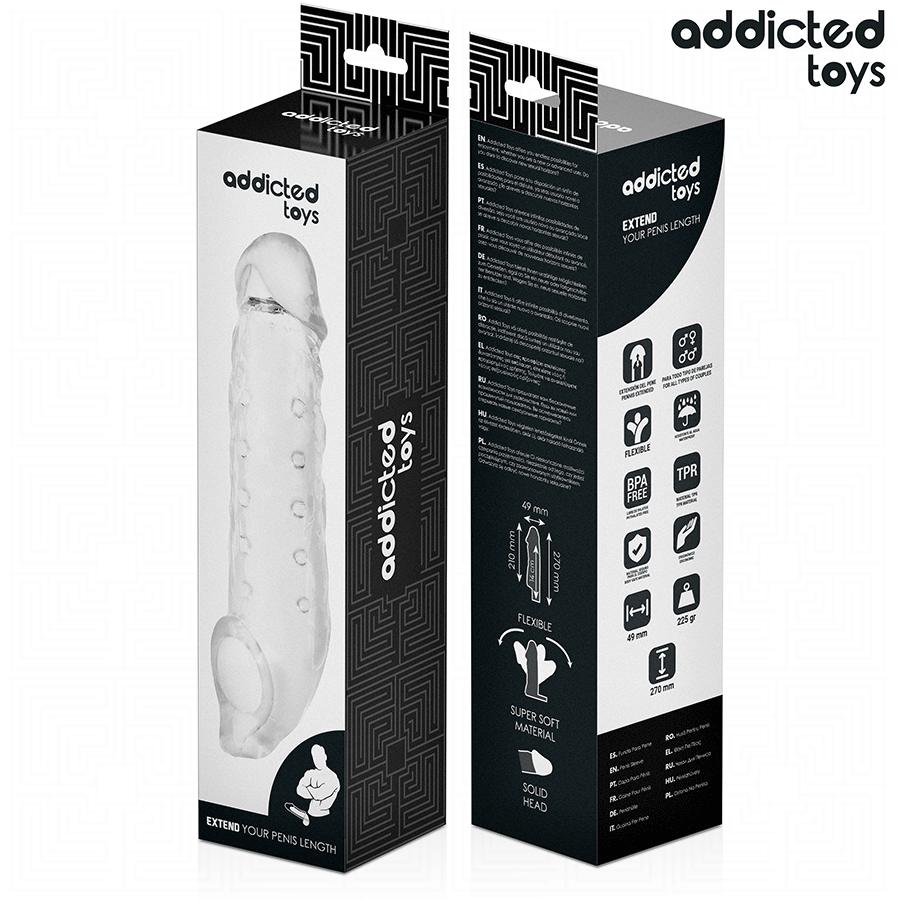 ADDICTED TOYS - TRANSPARANTE PENIS MOUW MAAT S 23 CM