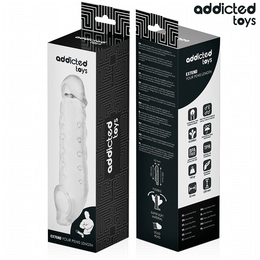 ADDICTED TOYS - TRANSPARANTE PENISMOUWEN MAAT M 27 CM