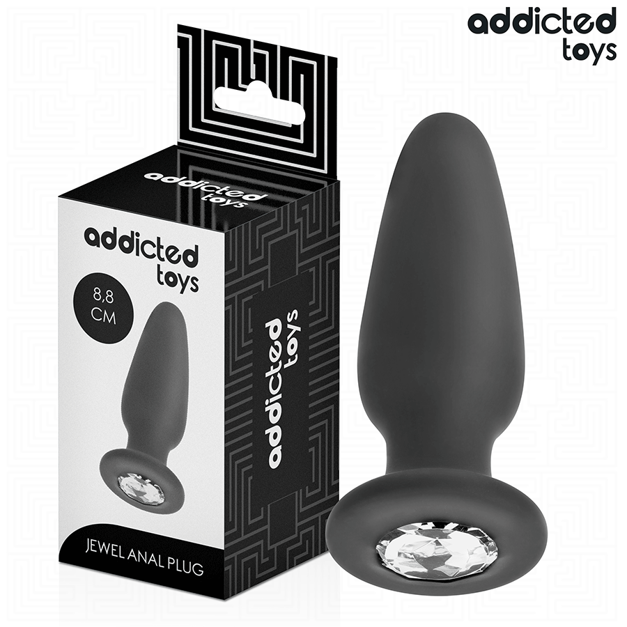 ADDICTED TOYS - ANAALPLUG MET SILICONEN JUWEEL MAAT S 8,8 CM