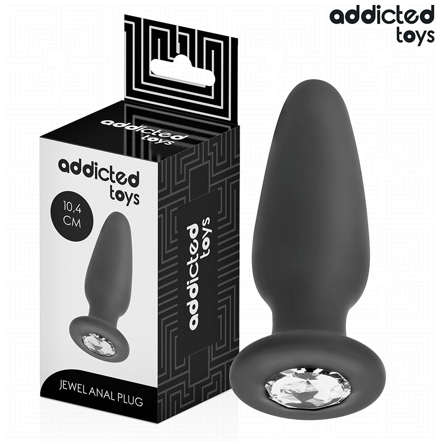 ADDICTED TOYS - ANAALPLUG MET SILICONEN JUWEEL MAAT M 10,4 CM