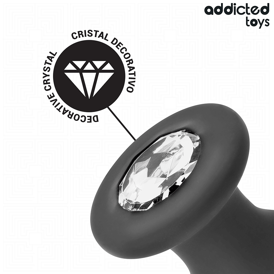ADDICTED TOYS - ANAALPLUG MET SILICONEN JUWEEL MAAT M 10,4 CM