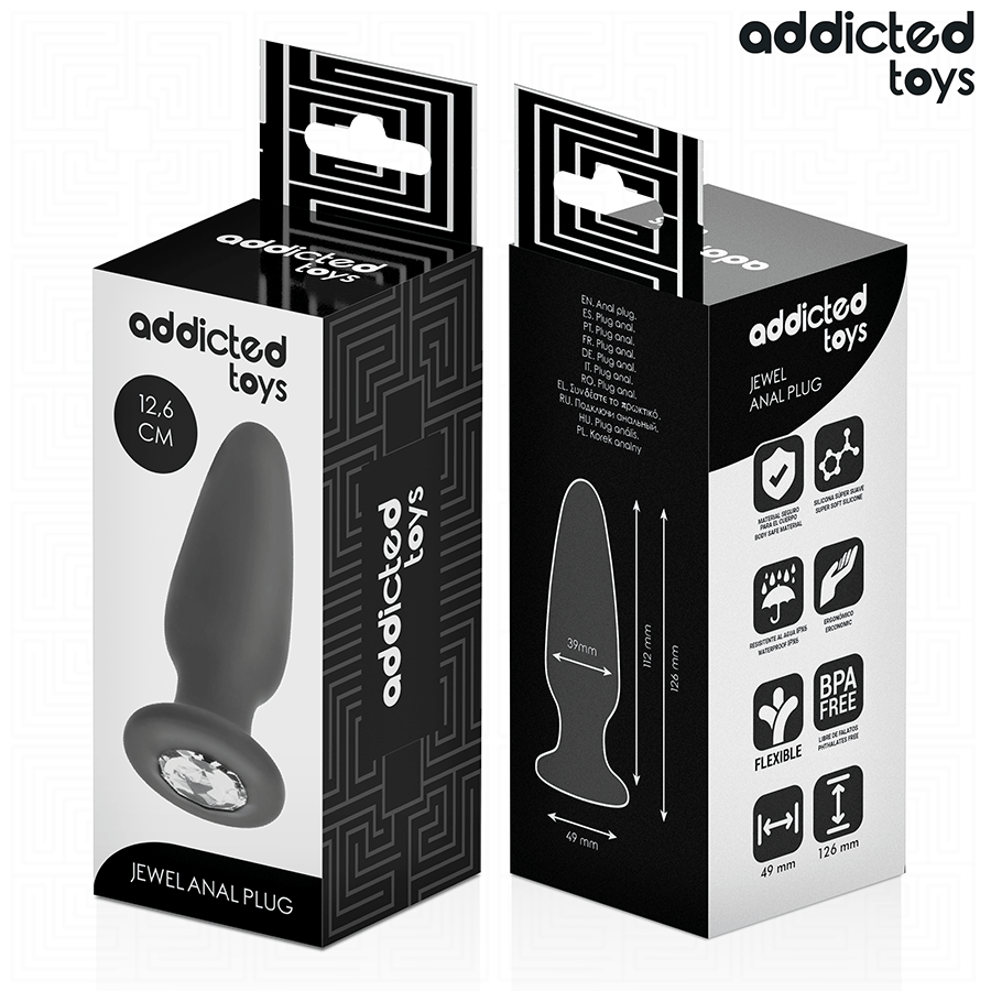 ADDICTED TOYS - ANAALPLUG MET SILICONEN JUWEEL MAAT L 12,6 CM