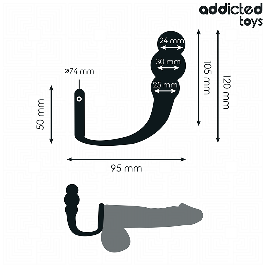 ADDICTED TOYS - ANAALPLUG MET SILICONEN RING MODEL 1