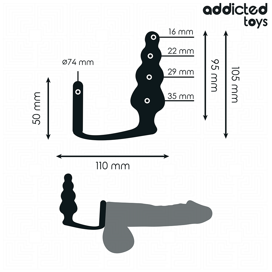 ADDICTED TOYS - ANAALPLUG MET SILICONEN RING MODEL 5