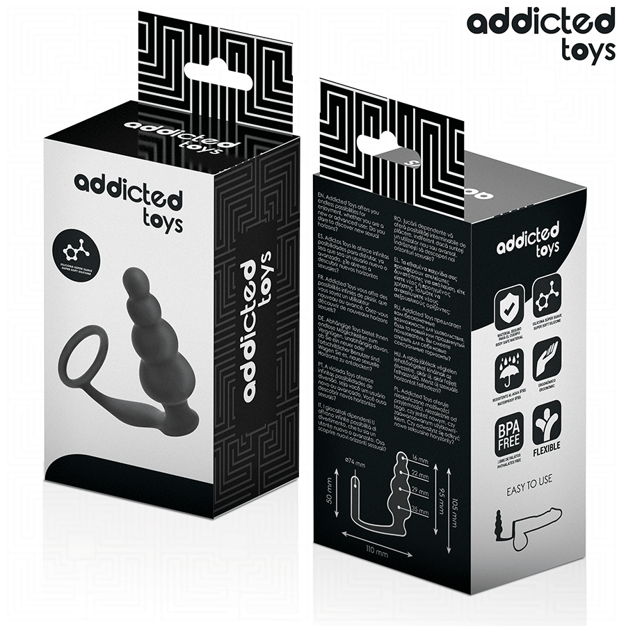 ADDICTED TOYS - ANAALPLUG MET SILICONEN RING MODEL 5