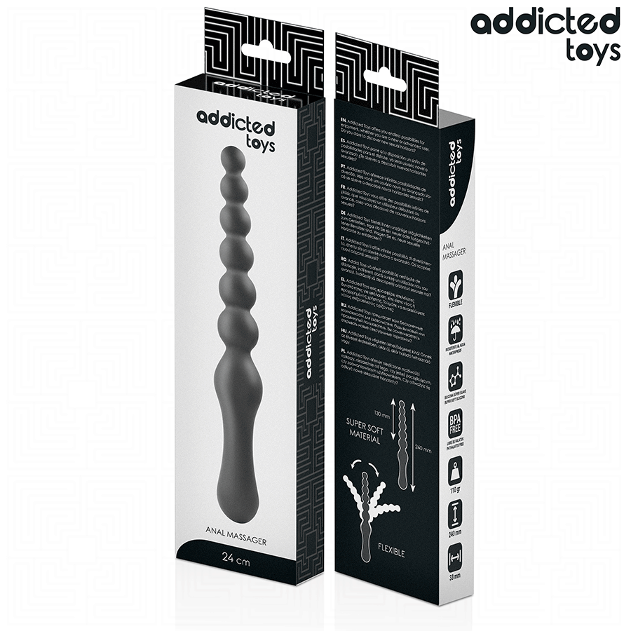 ADDICTED TOYS - DUBBELE SILICONEN ANALE MASSAGER 24 CM
