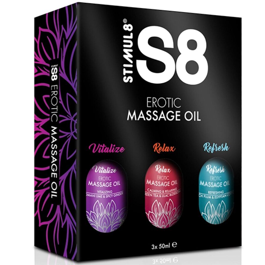 STIMUL8 - S8 MASSAGEOLIE DOOS 3 X 50 ML