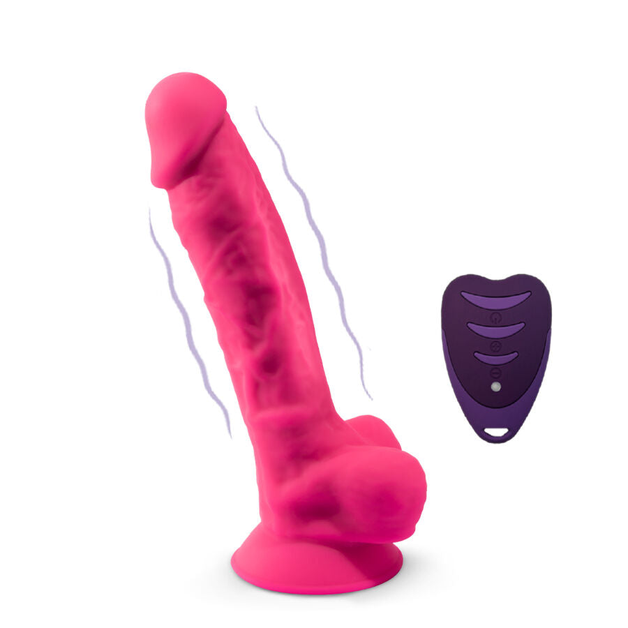 SILEXD - REALISTISCH PENISMODEL 18 ROZE VIBRATIE + LRS AFSTANDSBEDIENING