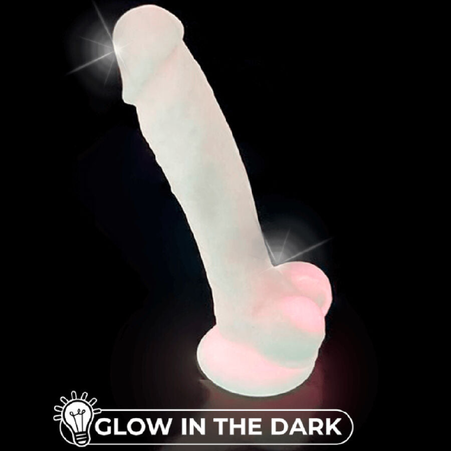 SILEXD - MODEL 1 REALISTISCHE PENIS PREMIUM SILICONEN SILEXPAN FLUORESCEREND ROZE 17,5 CM