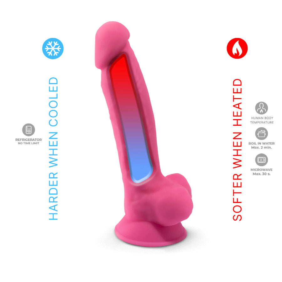 SILEXD - MODEL 1 REALISTISCHE PENIS PREMIUM SILICONEN SILEXPAN FLUORESCEREND ROZE 17,5 CM