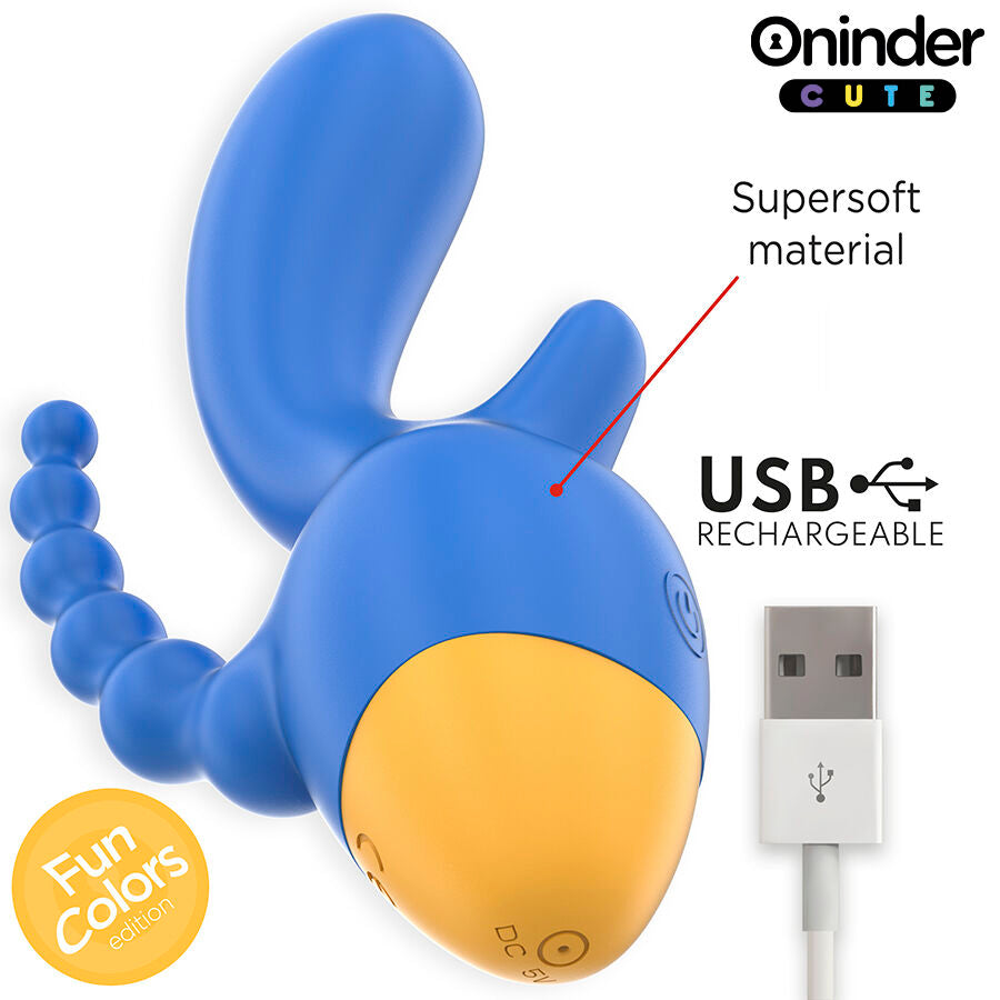 ONINDER CUTE - LOVE 3 SOME TRIPLE VIBRATOR - GRATIS WERELDWIJDE APP