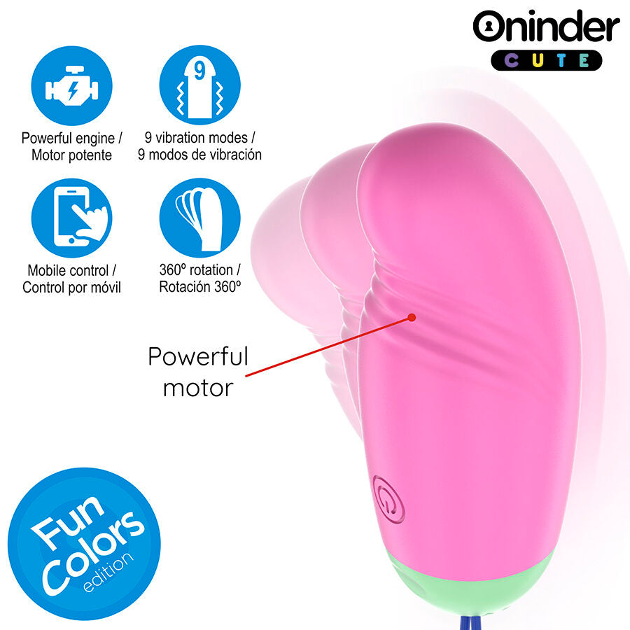 ONINDER CUTE - LOVE PLEASURE 360° VIBRERENDE-ROTERENDE SILICONEN EI - GRATIS WERELDWIJDE APP