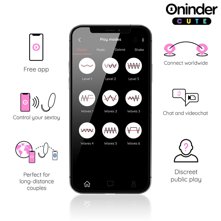 ONINDER CUTE - LOVE PLEASURE 360° VIBRERENDE-ROTERENDE SILICONEN EI - GRATIS WERELDWIJDE APP