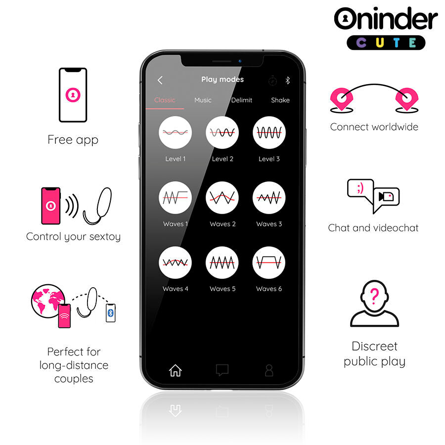 ONINDER CUTE - LIEFDESPLEZIER VIBRO-WAVE TAPPING SILICONEN EI - GRATIS WERELDWIJDE APP