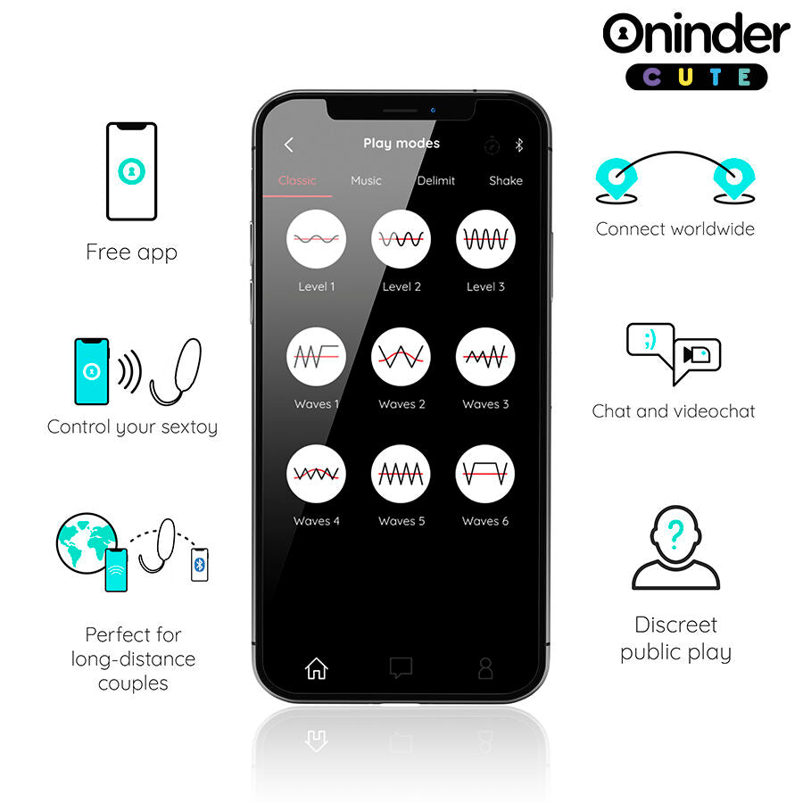 ONINDER CUTE - LIEFDESPLEZIER VIBREREND EI - ROTERENDE SILICONEN EDELSTENEN - GRATIS WERELDWIJDE APP