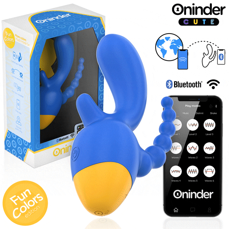 ONINDER CUTE - LOVE 3 SOME TRIPLE VIBRATOR - GRATIS WERELDWIJDE APP
