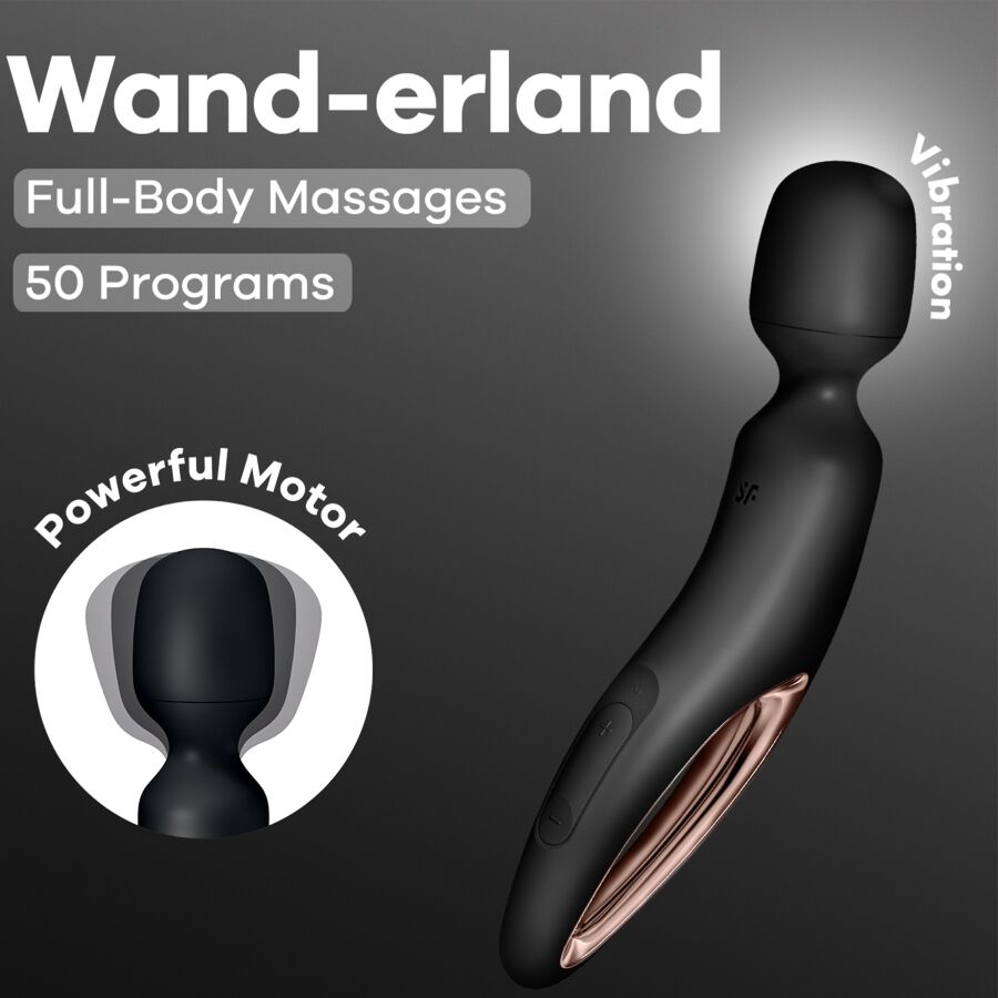 SATISFYER - WAND ERLAND ZWARTE VIBRERENDE MASSAGER