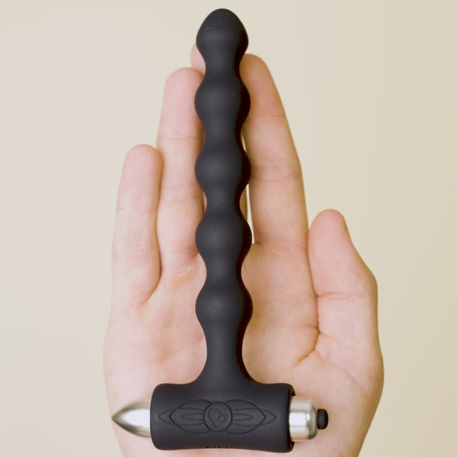 ROCKS-OFF - PETITE SENSATIONS PEARLS ANAAL PLUG VIBRATOR ZWART