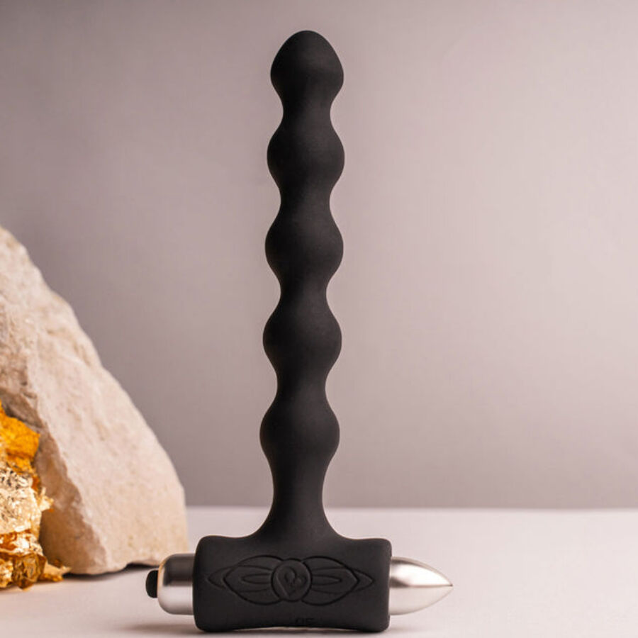 ROCKS-OFF - PETITE SENSATIONS PEARLS ANAAL PLUG VIBRATOR ZWART