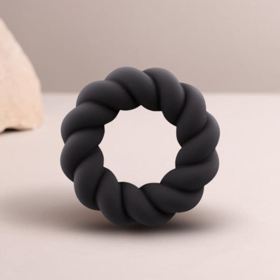 ROCKS-OFF-TWIST ZWARTE SILICONEN MASTURBATORRING