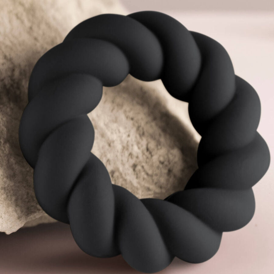 ROCKS-OFF-TWIST ZWARTE SILICONEN MASTURBATORRING