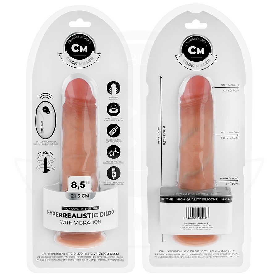 COCK MILLER - HYPERREALISTISCHE TRILLENDE DILDO MET AFSTANDSBEDIENING 21,5 CM